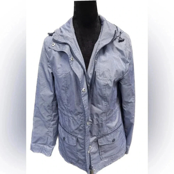 Breckinridge blue and white checkered hooded and lines jacket Small - Picture 2 of 7